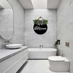 Bathroom Wall Decor,Bathroom Sign,Rustic Round Wooden Wreath Sign,Bathroom Wooden Wall Sign for All The Seasons - Image 3