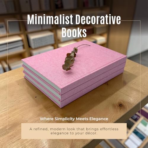 Decorative Linen Book Set – Set of 3 Extra Large Real Books | Coffee Table & Shelf Mantle Decor | Modern Home Decoration | Guest Book Journals | Extra Large Journals (Pink) - Image 3