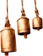Rustic Harmony Cow Bells Decorative Set of 3 Christmas Bell Large Vintage Golden Cow Bell Brass Coated Country Bells Wall Hanging Cowbell Lucky Charm (3"-4"-5") - Image 5