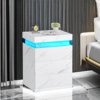 ADORNEVE Nightstand with Charging Station and LED Lights, Night Stand with - Image 6