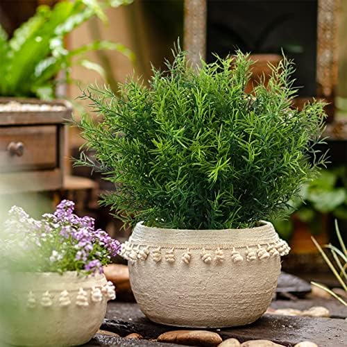 XLFAQXM Artificial Plants Flowers Grass Shrubs 8 Pack No Fade Faux Plastic Flowers Outdoor for Farmhouse Garden Porch Patio Indoor Wedding Decoration Greenery Fake Plants uv Resistant - Image 7