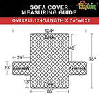 Easy-Going Reversible Couch Cover, 3 Cushion Sofa, Taupe/Ivory | Machine - Image 7