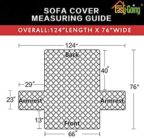 Easy-Going Reversible Couch Cover, 3 Cushion Sofa, Taupe/Ivory | Machine - Image 7