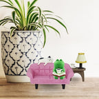 Mevodeata Cute Mini Frog Figurine with Small Sofa and Lamp Table Resin Figure for Office Home Decor for Frog Lovers (Pink Sofa) - Image 6