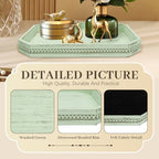 Wooden Decorative Tray, Rustic Sage Serving Tray with Wood Bead, Coffee Tabl, 16.5" x 13"x 1.6" (Sage Green) - Image 4