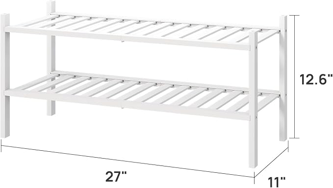 viewcare White Shoe Rack for Entryway, 2 Tier Shoe Organizer for Hallway Closet - Image 3