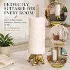 WallCharmers Gold Dog Paper Towel Holder & Metal Toilet Paper Holder Stand - Image 7