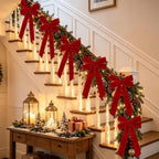 Red Velvet Bows for Christmas Tree, Red Ribbon Christmas Ornaments, 12pcs - Image 6