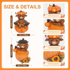Fall Decorations for Home, Highland Cow Pumpkins Statues Cute Figurines - Image 2