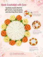 Crochet Flower Bouquet Coasters, Cotton Rose Gifts for Home Decor 1Pc - Image 4