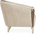 Michael Amini Villa Cherie Brown Side Chair Porcini Velvet Upholstery Solid & - Image 5