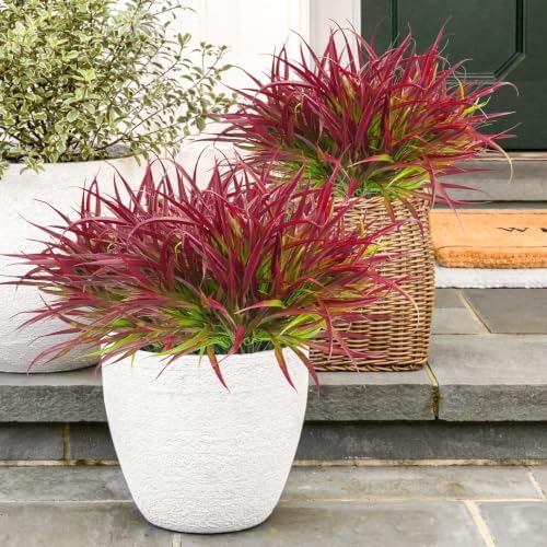 Uieke 12PCS Artificial Grass Plants UV Resistant Outdoor Fake Grass Stems - Image 3