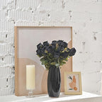 Artificial Rose Flowers 12 Heads 2 Bundles Silk Rose Bouquets, black - Image 6