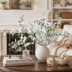Fake Flowers, 3 Pcs Artificial Flowers Greenery Stems Faux Greenery Stems Branches for Vases Realistic Silk Real Touch Spring Greenery Stems Bulk Bedroom Office Wedding Table Summer Home Decor - Image 5