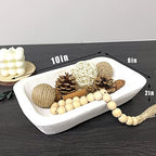 Wooden Dough Bowl Decor, Vintage Wooden Bowl Hand Carved Home Decor for Dining Table Center, Living Room, Kitchen Decor. (10inch white) - Image 2
