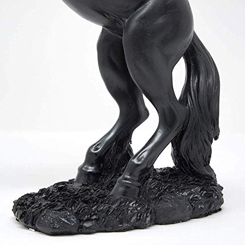 Lependor Standing Horse Resin Statue, Fighting Horse Sculpture for Home Decor Art Figurine Decorative Animal Ornament - Black - Image 3