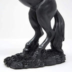 Lependor Standing Horse Resin Statue, Fighting Horse Sculpture for Home Decor Art Figurine Decorative Animal Ornament - Black - Image 3
