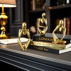 Feifeiya 6 Pcs Gold and Black Color Decorative Book & Thinker Statue Set - Image 5