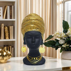African Women Statues, Vintage Black Lady Art Bust Figurines - Image 3