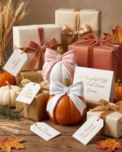 Oversized Bow Pumpkin for Indoor/Outdoor Fall Decorations Autumn Home Decor - Image 6