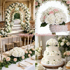 Kimura's Cabin 6pcs White Hydrangea Artificial Flowers Silk Fake Flowers - Image 5