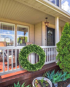 DDHS 32 inch Boxwood Wreath, Artificial Large Summer Wreaths for Front Door with Yellow Cloth can DIY Shaped, Spring or Summer Wreaths for Hanging in the Shop, Farmhouse, Roof Green Wreath Decoration - Image 5