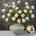 6 Pcs Large Faux Flowers Pompon Mums for Vase, 27" Fake Flowers Branches by Waipfaru