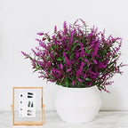 XLFAQXM 8 Pack Artificial Plants Flowers Grass Shrubs Lavender No Fade Faux Plastic Flowers Outdoor for Farmhouse Garden Porch Patio Indoor Wedding Decoration Greenery Fake Plants uv Resistant - Image 6