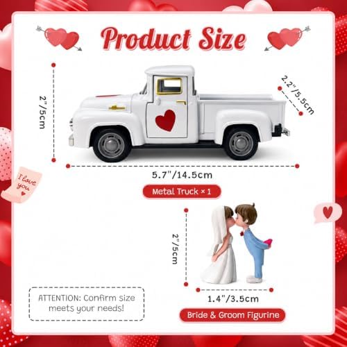 Engagement Gifts for Couples, Bride and Groom Metal Wedding Truck Decor - Image 3