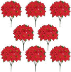 8 Pack Poinsettia Flowers Artificial Christmas Decorations, Red Poinsettia Flowers for Christmas Tree, Velvet Poinsettias Artificial Flowers for Xmas Decor DIY for Home Vase Indoor Outdoor Garden by BLEUMCADE