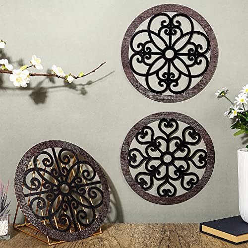Blulu 3 Pcs Thicken Rustic Wall Decor, Wood Hanging Decor, Classic Style - Image 2