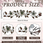 Wesiti Metal Flower Wall Art Decor Vintage Wrought Scroll, Silver Gray - Image 2