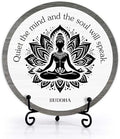 Spiritual Home Decor, Quiet The Mind And The Soul Will Speak Wood Sign, Yoga Room Meditation Room Decor For Table Shelf, Inspirational Gifts For Woman Man Family Friend -c15 by RYSMH