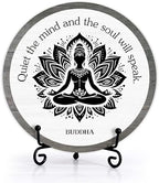 Spiritual Home Decor, Quiet The Mind And The Soul Will Speak Wood Sign, Yoga Room Meditation Room Decor For Table Shelf, Inspirational Gifts For Woman Man Family Friend -c15 by RYSMH