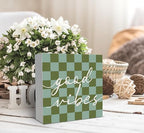 SRADMO Inspirational Wood Box Sign Desk Decor, Motivational Office Decor, Blue and Green Checkered Positive Theme Wooden Block Box Sign Decoration for Home Office Shelf Table Decorative Accessories - Image 3
