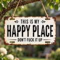Love You, Bye – Vintage Metal Wall Sign, Metal Signs, Hallway Entryway Door Signs Decor, 16 X 4 Inch Aluminum Rustic Wall Art, Farmhouse Style Hanging Plaque for Decoration (1, Happy Place, L) by Unknown