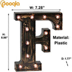 Pooqla Vintage Light Up Marquee Letters with Lights – Illuminated Industrial Style Lighted Alphabet Letter Signs - Coffee Bar Apartment Bedroom Wall Home Initials Decor A-Z - Image 4