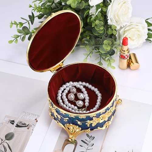 Hipiwe Large Jewelry Box Antique Trinket Keepsake Organizer Gift for Women - Image 4