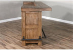 Pemberly Row 80" Farmhouse Wood Home Bar Unit, Stemware Rack, Wine Storage - Image 10
