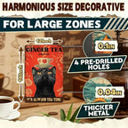 Funny Black Cat Tin Sign Ginger Tea It'S Always Tea Time Metal Sign Wall Decor For Home Cafe Bar Kitchen Poster 12x16 Inch - Image 2