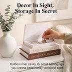 Emibele 3 Pack Fake Linen Book Storage Boxes Modern Home Shelf Table Decor - Image 2