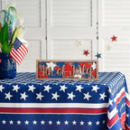 COCHIE Vintage 4th of July Decorations for Office, Home, Table, Mantel, Shelf, Desk, 4 x 11 Inch USA Flag Star Sign, Wooden Fourth of July Decor, Farmhouse Red Blue White Patriotic Centerpiece (Star) - Image 7