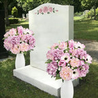 2 Pcs 18Inch Cemetery Flowers for Grave Fake Peonies - Image 2