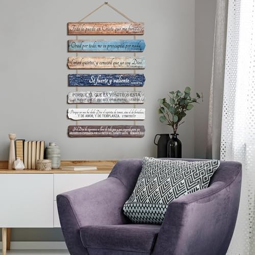 Yookeer 7 Tier Christian Wall Art Bible Verses Brown Spanish Style - Image 4