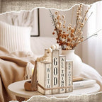 Lineshading 4 Pcs Christian Table Decor Wooden Book God All Things Possible - Image 6