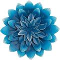 Succulent Metal Flowers Wall Decor - 3D Metal Wall Decor, Flower Art, Blue by BNUnityinc