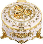 Hipiwe Metal Jewelry Box Antique Trinket Organizer for Women Keepsake Box by Hipiwe