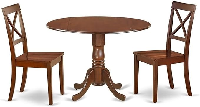 East West Furniture DLBO3-MAH-W 3 Piece Modern Dining Table Set Contains a by EastWestFurniture