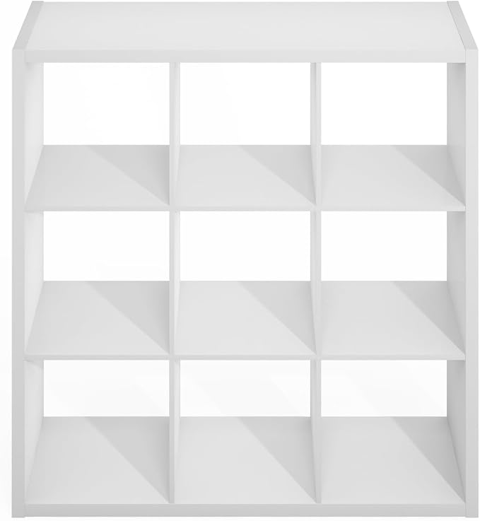 Furinno Simple Cube Storage Organizer, 9-Cube Display Shelf, Open Back Shelving - Image 7