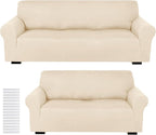 Peryiter 2 Pcs Sofa Covers Couch and Loveseat Covers Set Stretch Sofa Slipcover by Peryiter